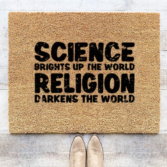 Atheist Atheism Anti Religion Securalism God Sucks Coir Doormats