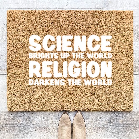 Atheist Atheism Anti Religion Securalism God Sucks Coir Doormats