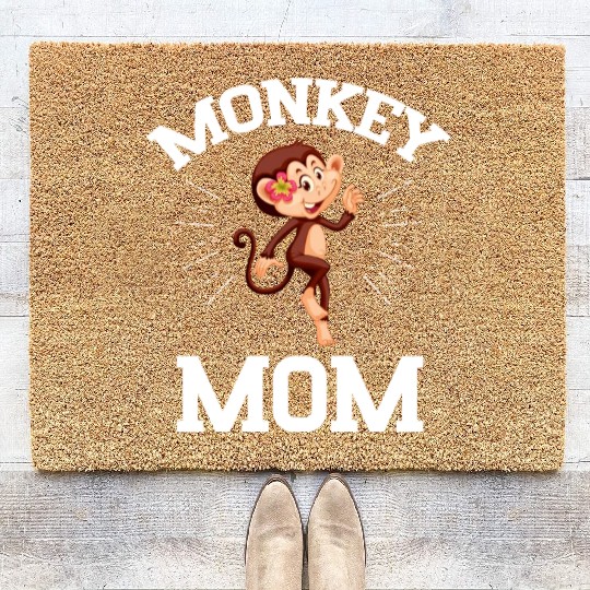 Monkey Mom Mothers Day Best Mama Ever Animal Ape Coir Doormats