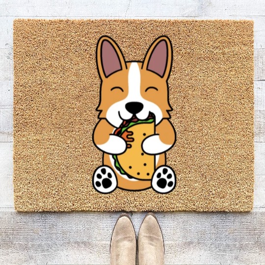 Corgi Taco Lover Coir Doormats