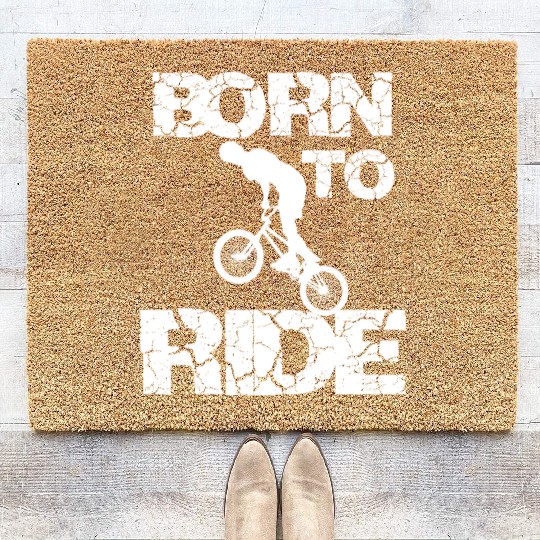 born to ride born to ride bmx race bike Coir Doormats