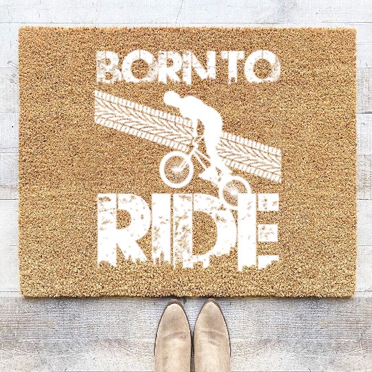 born to ride born to ride bmx race bike Coir Doormats