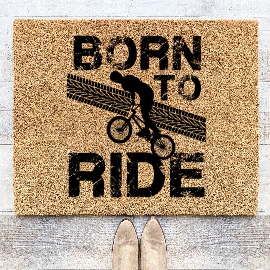 born to ride born to ride bmx race bike Coir Doormats