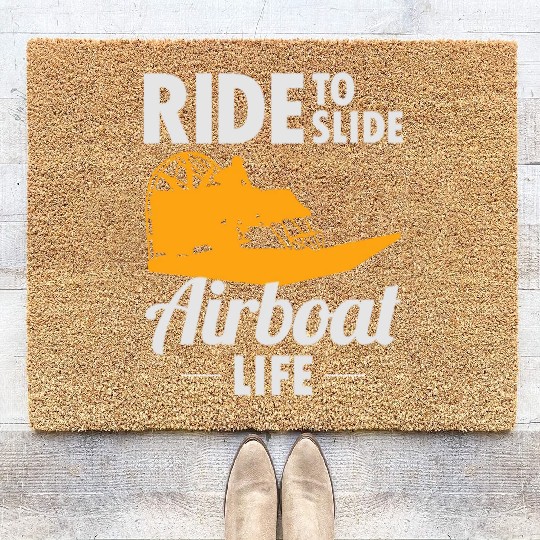 Airboat Fanboat Airboating Swamp boat Race Ride Coir Doormats