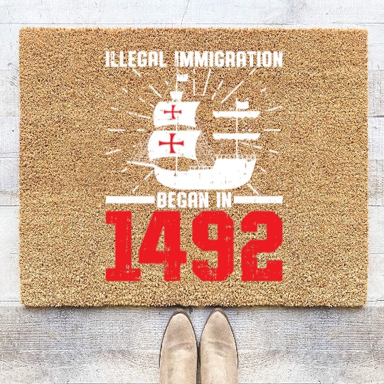 Anti Columbus Day Coir Doormats