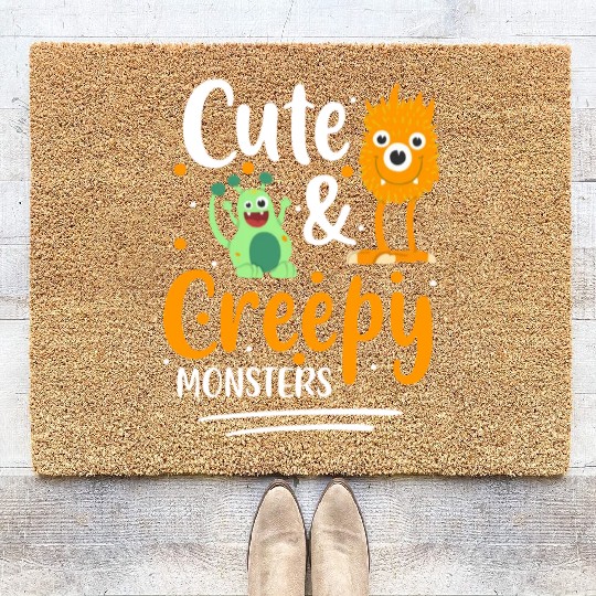Monster Scary Little Brother Big Sister Coir Doormats