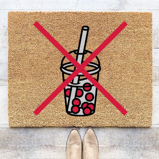 Sign bubble tea forbidden Coir Doormats