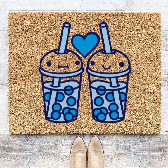 Team bubble tea faces Coir Doormats