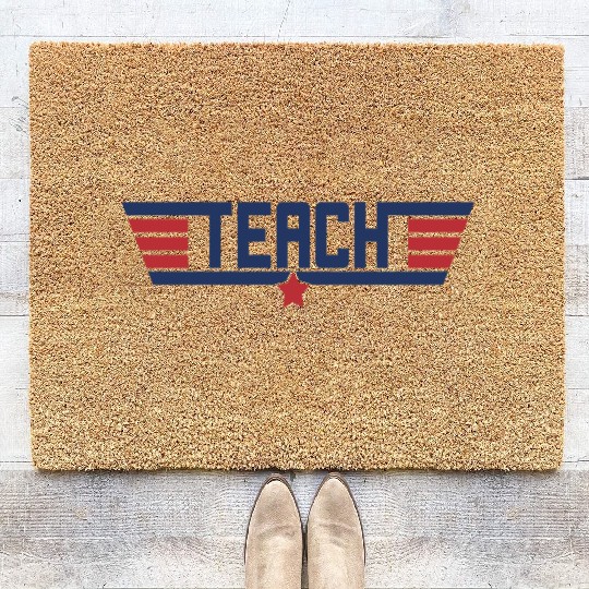 Teach Teacher Back To School 4th Of July Coir Doormats