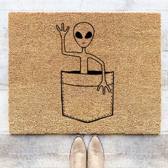 Bag Alien Waving Friendly Coir Doormats