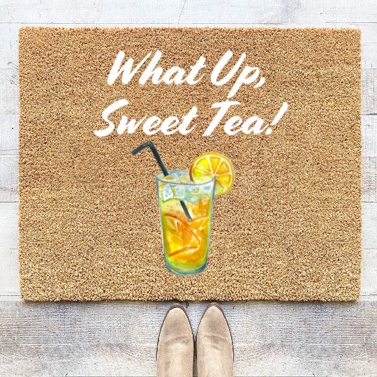 What up, Sweet Tea! White Coir Doormats