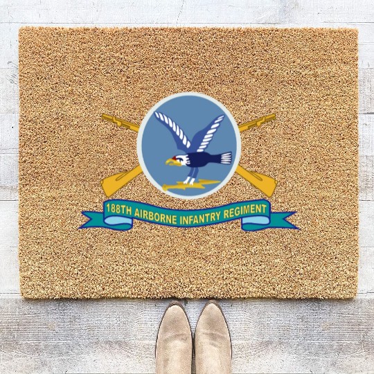 Army 188th Airborne Infantry Regiment w Br SSI Rib Coir Doormats
