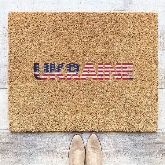 I Stand with Ukraine Ukraine Flag Coir Doormats