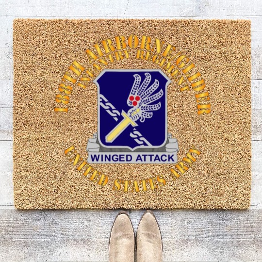 Army 188th Airborne Glider Infantry Regiment DUI X Coir Doormats