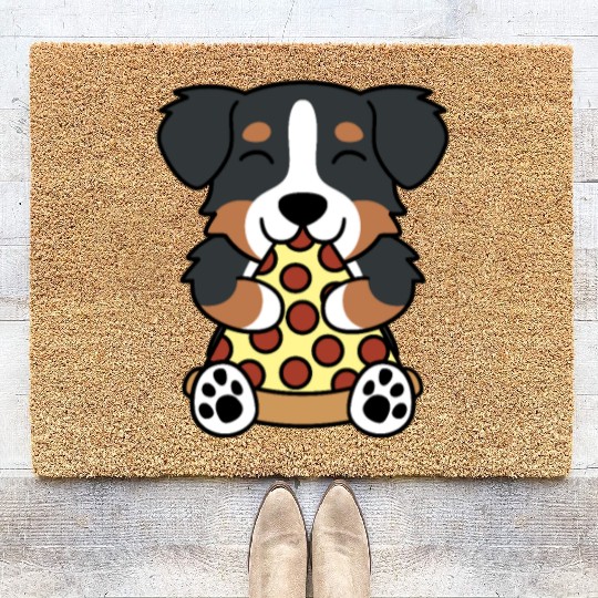 Bernese Mountain Dog Pizza Lover Coir Doormats