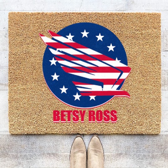 Patriotism USA Betsy Ross Flag Stars Stripes Eagle Coir Doormats