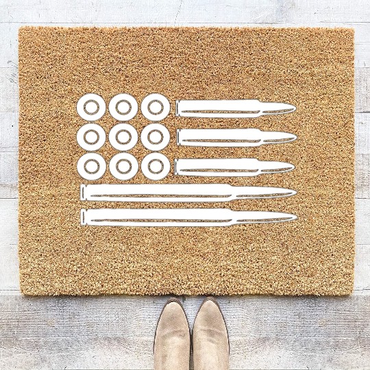 Stars Stripes Bullets Guns Ammo America Clothing Coir Doormats