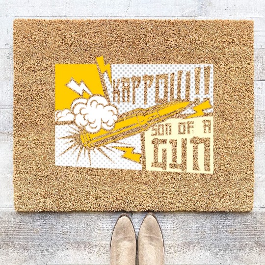 Kappow Bullets Gun Explosion Big bang Aesthetic Coir Doormats