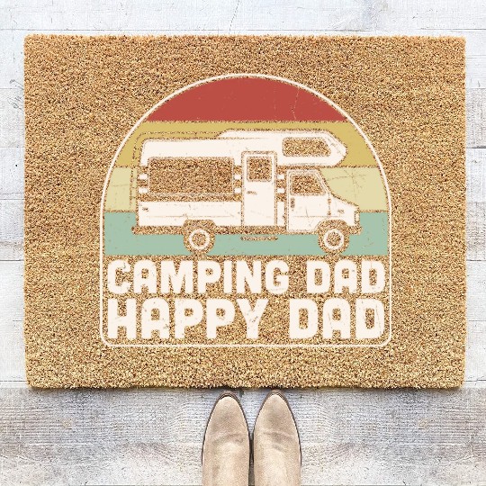 Camping Dad Happy Dad Retro Coir Doormats