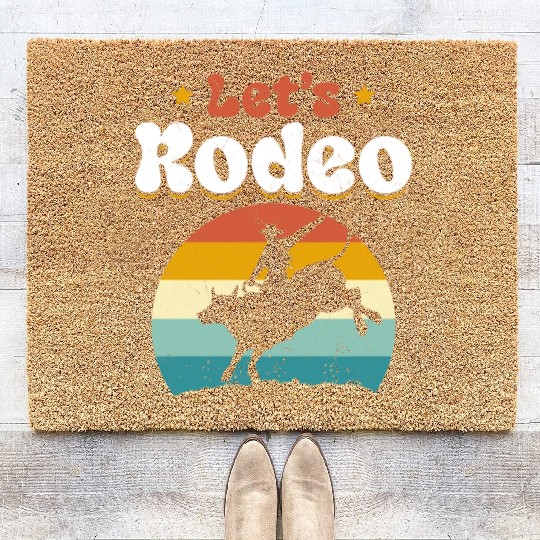 Rodeo Bull Riding Cowboy Cowgirl Coir Doormats