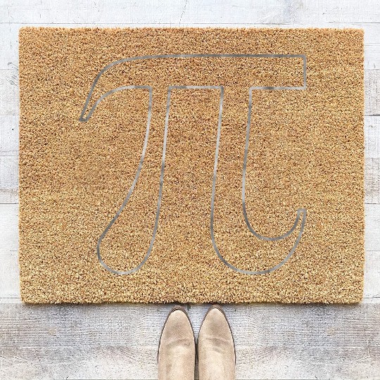 Silver Pi Symbol Coir Doormats