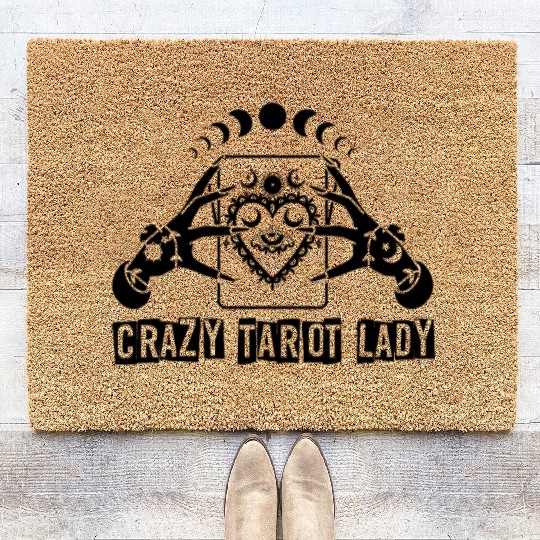 Divination Crazy Tarot Lady Crystal Ball Tarot Coir Doormats