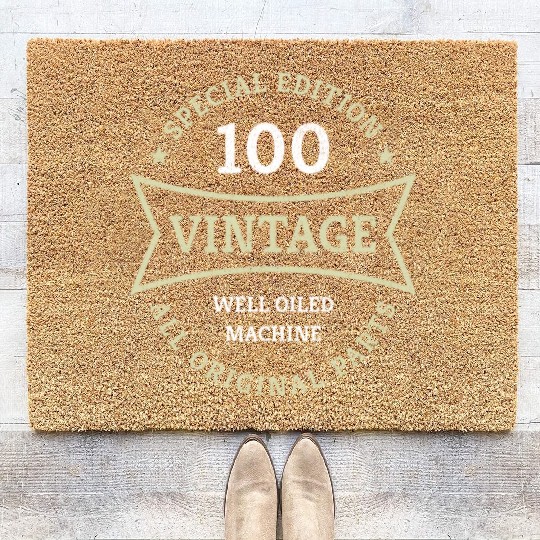100 Year Old Born 1923 Vintage 100th Birthday Gift Coir Doormats