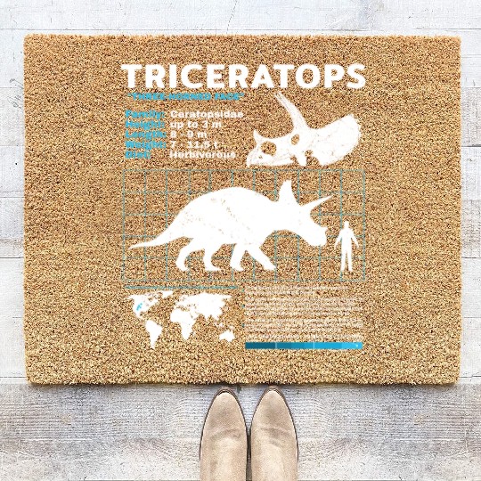 triceratops fact sheet Coir Doormats