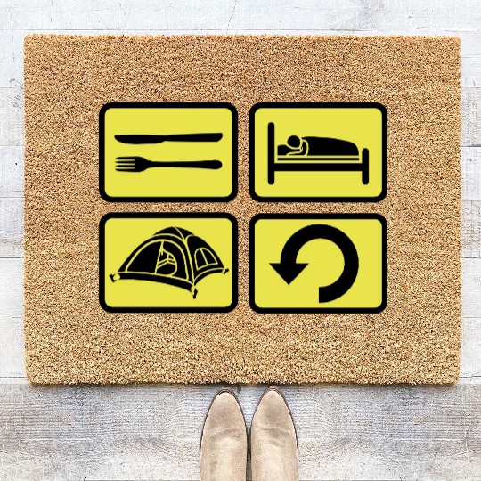 wilderness camping daily repeat Coir Doormats