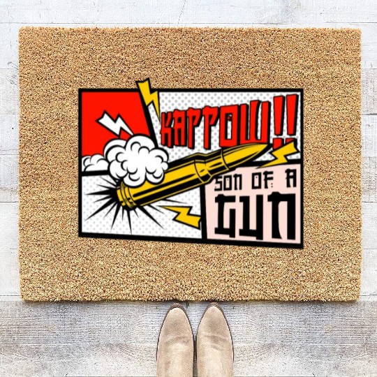 Kappow Bullets Gun Explosion Big bang Aesthetic Coir Doormats