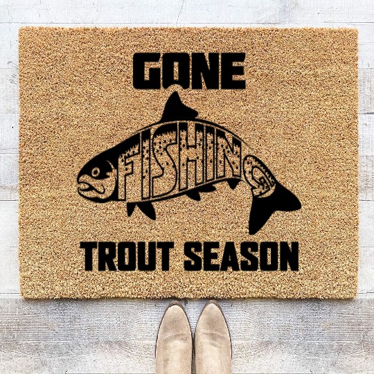 Gone Fishing Trout Season Coir Doormats