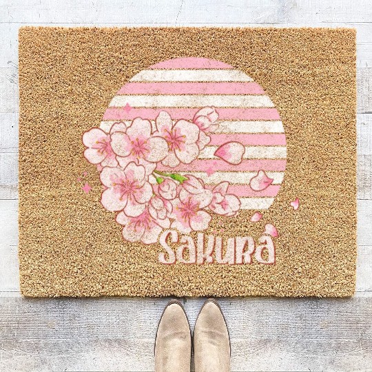 Cherry Blossoms Nature Lover Flower Coir Doormats