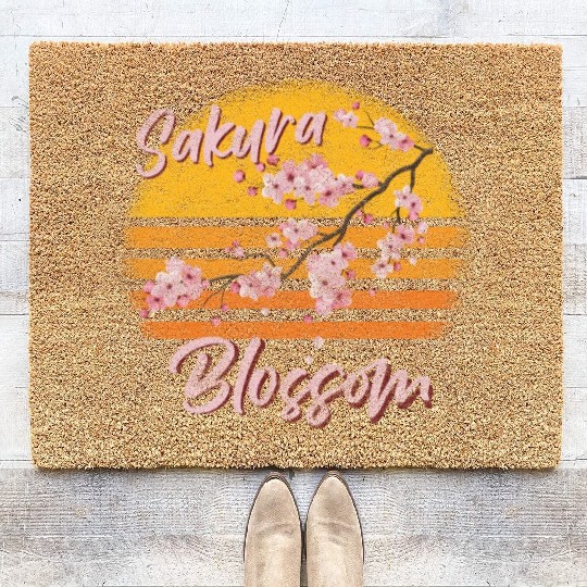 Japan Sakura Departure Sea Of Flowers Coir Doormats