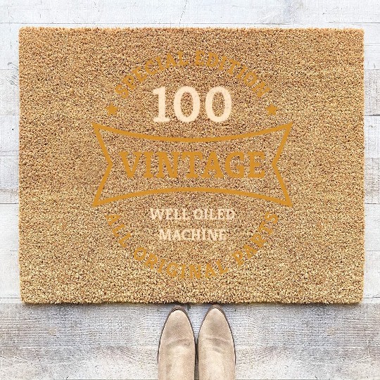 100 Year Old Born 1923 Vintage 100th Birthday Gift Coir Doormats
