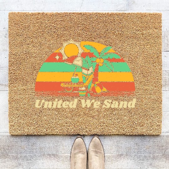 United We Sand Beach Sayings Ocean Quotes Funny Coir Doormats
