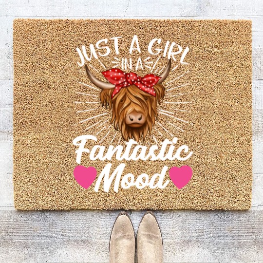 Scottish Highland Cattle Cow Coir Doormats