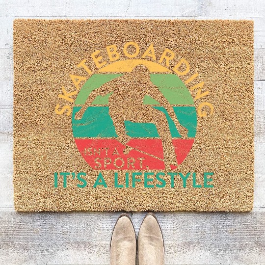 Skater Skateboarding Isn't A Sport It's A Lifestyl Coir Doormats