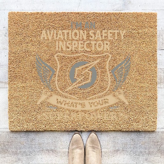 Aviation Safety Inspector Coir Doormats - Superpower Job