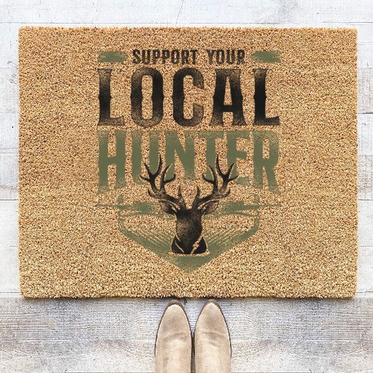 Buck Deer Hunting Hunter Vintage Coir Doormats