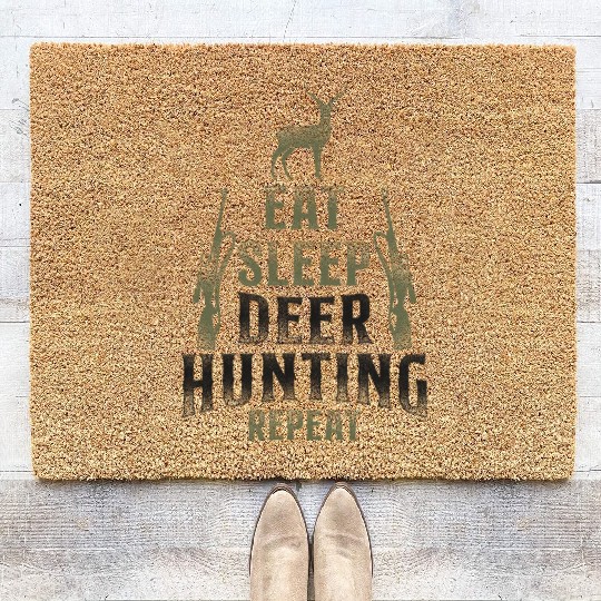 Buck Deer Hunting Hunter Vintage Coir Doormats
