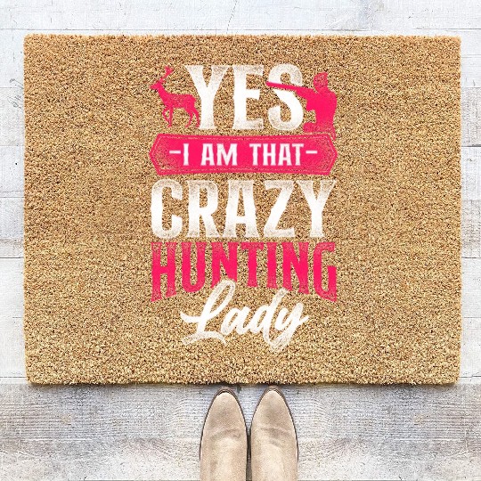 Buck Deer Hunting Hunter Girl Coir Doormats