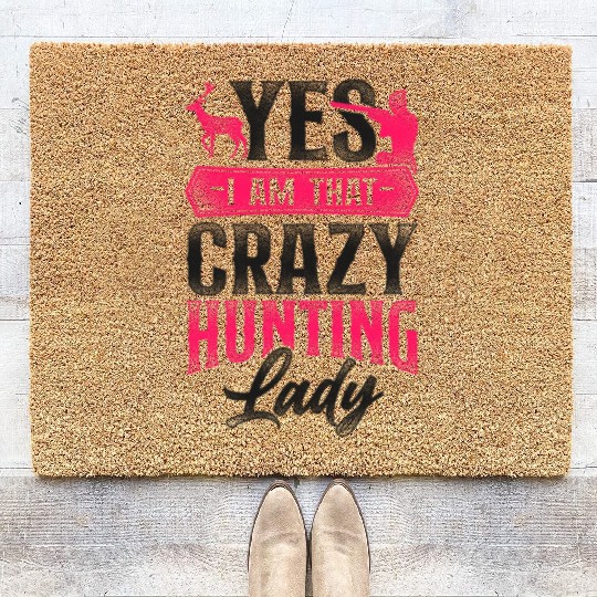 Buck Deer Hunting Hunter Girl Coir Doormats