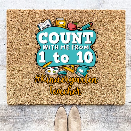 Kids Back To School Count With Me From One To Ten Coir Doormats