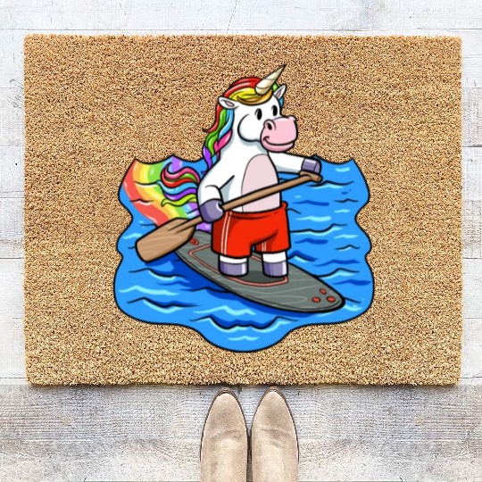 SUP Paddling Kids Unicorn Stand Up Paddle Coir Doormats