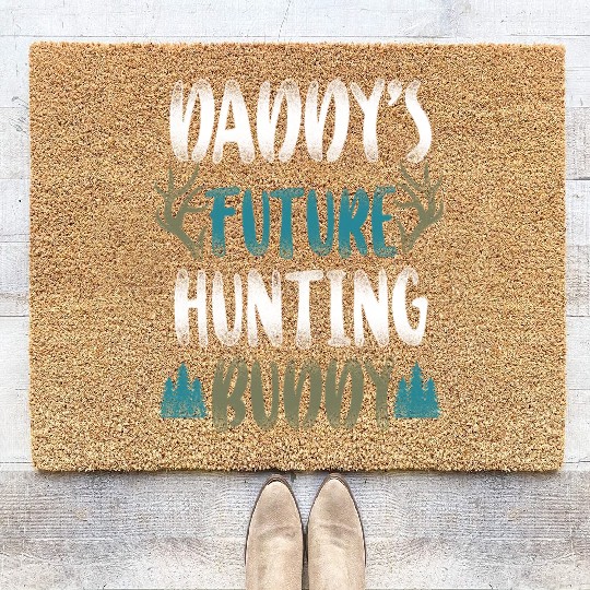 Buck Deer Hunting Hunter Kid Coir Doormats