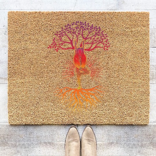 Relax Yoga Time Mandala Meditate Pilates Yoga Coir Doormats