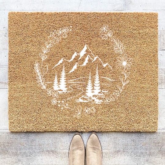 Flower Mountain Landscape Wilderness Forest Coir Doormats
