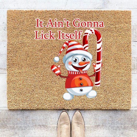 Christmas Holiday Candy Canes It'S Not Gonna Lick Coir Doormats
