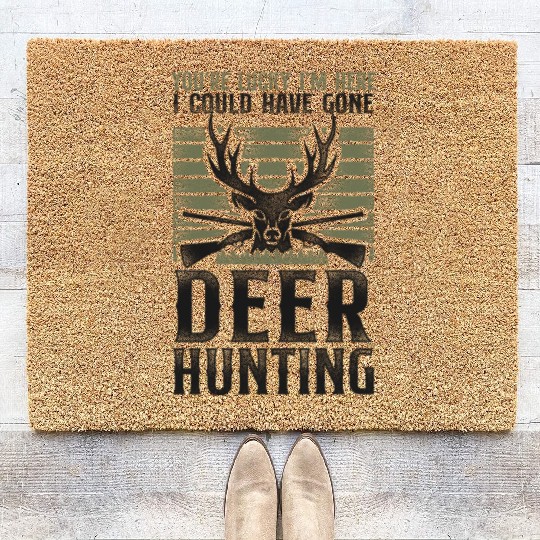 Buck Deer Hunting Hunter Vintage Coir Doormats
