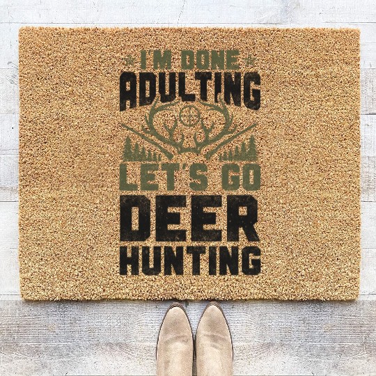 Buck Deer Hunting Hunter Vintage Coir Doormats